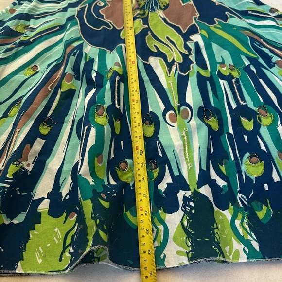 Lillie Rubin Flared beaded Maxi Skirt colorful floral print with sequins - Picture 7 of 7